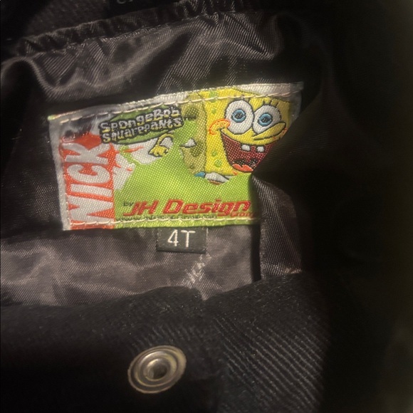 Nick JH Design SpongeBob Squarepants Twill Logo Graphic Nascar Coat Jacket S 4T - Picture 4 of 4